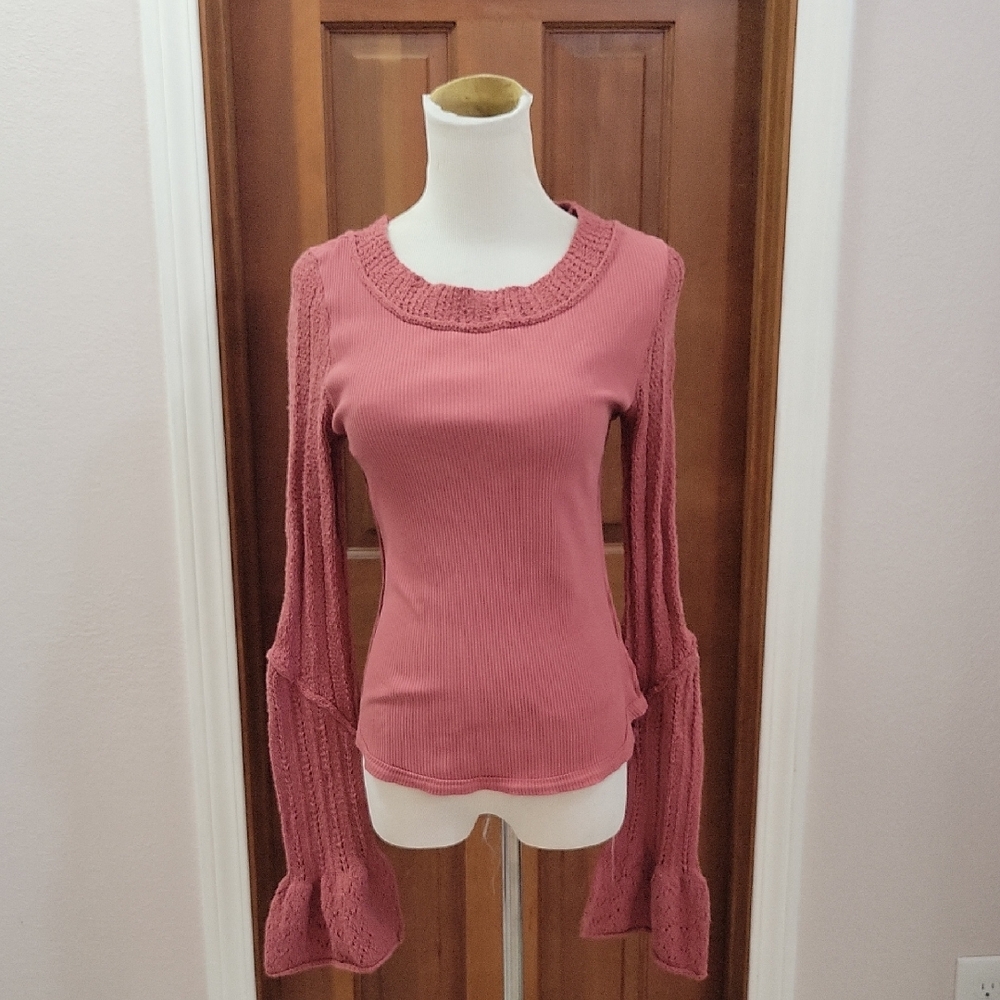Free People Dusty Rose Knit Top